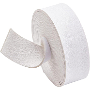 Flat Single Face Imitation Leather Cords, Lychee Pattern, White, 25x1.8mm, about 2.73 Yards(2.5m)/Roll(LC-WH0002-01G)