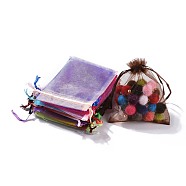 Organza Gift Bags, Plain Style, with Drawstring, Rectangle, Mixed Color, 12x9cm(X-OP-ZX001-9x12cm-M)