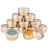 Column Aluminium Tin Cans with Visible Window, Aluminium Jar Small Jewelry Storage Containers, Golden, 3.3x1.7cm(CON-WH0086-065G)