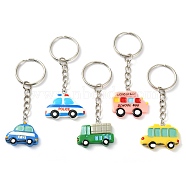 Resin Car Pendant Keychain, with Iron Split Key Rings, Mixed Color, 7.5~8cm(KEYC-JKC00723)