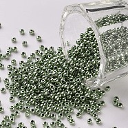 11/0 Grade A Round Glass Seed Beads, Dyed, Aquamarine, 2.3x1.5mm, Hole: 1mm, about 48500pcs/pound(SEED-N001-C-0567)