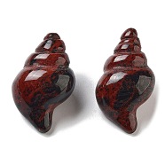 Natural Mahogany Obsidian Carved Figurines, for Home Office Desktop Decoration, Shell Shape, 36~38x20.5~22x17~19.5mm(DJEW-L023-H10)