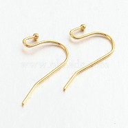 Brass Earring Hooks for Earring Designs, Lead Free & Cadmium Free, Golden, 21x12mm, 21 Gauge, Pin: 0.7mm(KK-M142-01G-RS)
