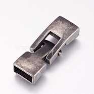 304 Stainless Steel Snap Lock Clasps, Antique Silver, 13x36x7mm, Hole: 4x10.5mm(STAS-F144-028AS)