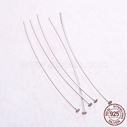 925 Sterling Silver Flat Head Pins, Silver, 39~40x0.5mm, Head: 1.5mm, about 230pcs/20g(STER-K017-40mm-S)