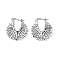 Non-Tarnish 304 Stainless Steel Earrings, Chandelier Earrings, Sunflower, Stainless Steel Color, 25x2.5mm(EJEW-U004-06P)