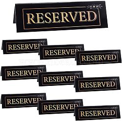 10Pcs Acrylic Reserved Table Signs, Tent Signs, for Restaurant, Bar, Black, 150x41x42mm(DJEW-OC0001-30)