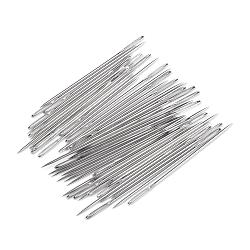 Iron Tapestry Needles, Platinum, 52x1.25mm, Hole: 8x1mm(TOOL-R046-52x1.25mm-01)