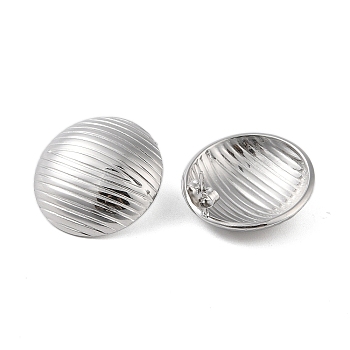 304 Stainless Steel Earrings, Round, Platinum, 24.5x24.5mm