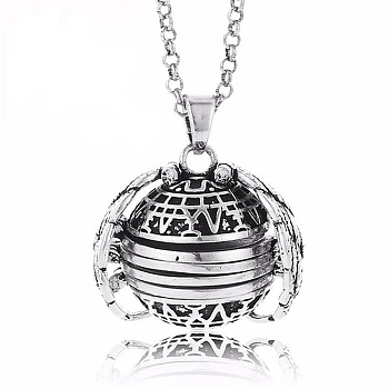 Alloy Pendant Necklaces, Locket Pendant Necklaces, Cable Chains, Antique Silver, 24.02 inch(61cm)