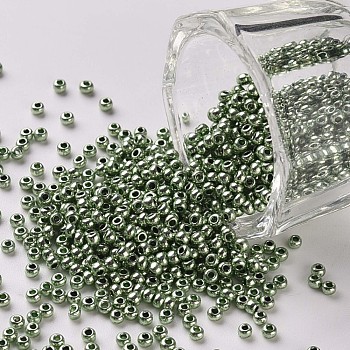 11/0 Grade A Round Glass Seed Beads, Dyed, Aquamarine, 2.3x1.5mm, Hole: 1mm, about 48500pcs/pound
