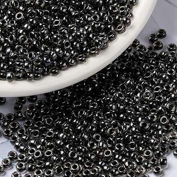 MIYUKI Round Rocailles Beads, Japanese Seed Beads, (RR2276) Fancy Lined Platinum, 8/0, 3mm, Hole: 1mm, about 422~455pcs/10g