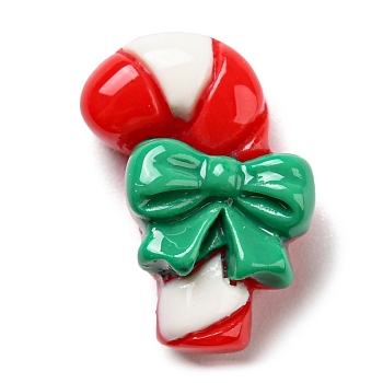 Christmas Opaque Resin Cabochons, Cartoon Cabochons, Candy Cane, 15x10x7mm