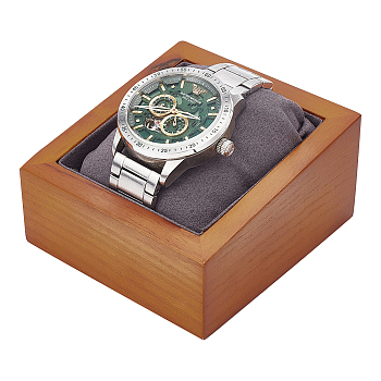 Rectangle Wood Bracelet Watch Display Stands, with Pillows, Photo Props, Goldenrod, 9.7x9.1x4.95cm