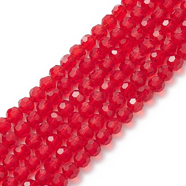 Crimson Round Glass Beads