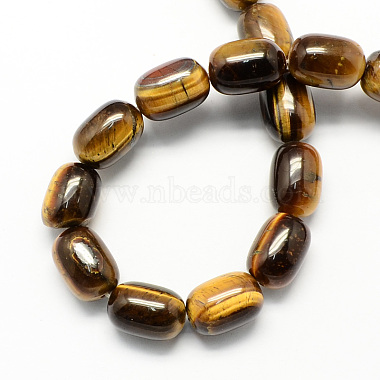 Barrel Shaped Gemstone Natural Tiger Eye Stone Beads Strands(G-S114-30)-2