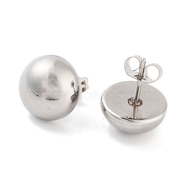 Half Round 316 Surgical Stainless Steel Stud Earrings