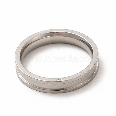 201 Stainless Steel Grooved Finger Ring Settings(STAS-P323-11P)-2