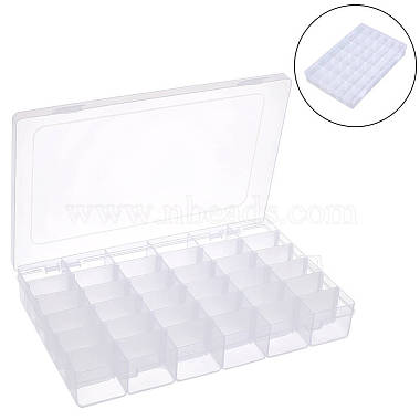 36 Grids Transparent Plastic Adjustable Dividers Boxes with Hinged Lid(CON-PA0001-08)-7
