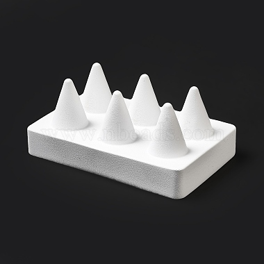 Rectangle Resin Ring Display Stands with 6 Cones Holder(ODIS-A012-02)-3