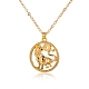 Alloy Flat Round with Constellation Pendant Necklaces(PW-WG52384-05)-1