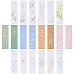 20Pcs 20 Style Paper Bookmarks, Rectangle with Flower Pattern, Mixed Color, 150x40x0.3mm, 1pc/style(AJEW-WH0007-12)