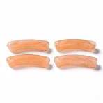 Two Tone Acrylic Beads, Imitation Gemstone, Curved Tube, Light Salmon, 31x9.5x7.5mm, Hole: 1.8mm(X1-MACR-S272-78L)