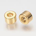 Brass Beads, Cadmium Free & Nickel Free & Lead Free, Column, Real 18K Gold Plated, 6x4mm, Hole: 2.5mm(X-KK-Q735-276G)