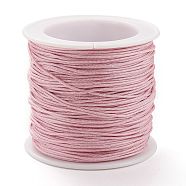 Braided Nylon Thread, DIY Material for Jewelry Making, Pearl Pink, 0.8mm, 100yards/roll(NWIR-K013-A30)
