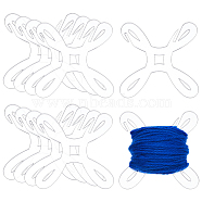 Flower Shape Acrylic Floss Bobbin, Sewing Thread Winding Board, for Cross Stitch Cotton Thread Storage, Clear, 80x80x3mm(AJEW-WH0029-71B)
