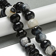 Natural Crystal and Agate Beads Strands, Rondelle, Dyed & Heated, 16x12mm, Hole: 1.6mm, about 33pcs/strand, 15.55''(39.5cm)(G-P546-B02-02)