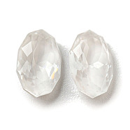 Glass Rhinestone Cabochons, Point Back & Back Plated, Faceted, Oval, Crystal, 10x6.5x4mm(RGLA-G021-02A-001DE)