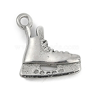 304 Stainless Steel Pendants, Roller Skates Charms, Antique Silver, 15.5x13.5x3.5mm, Hole: 1.7mm(STAS-K291-05A-AS)