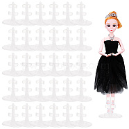 Plastic Doll Stands, Oval, Clear, 8x5.25x7.5cm(ODIS-WH0038-98B)