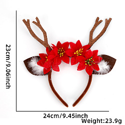 Christmas Plastic Hair Bands, Hair Accessories for Party Prop Decorations, Deer, 230x240mm(PW-WGEA057-08)