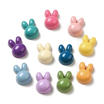 Opaque Resin Cabochons, for Jewelry Making, Mixed Color, Rabbit, 19x13x8mm
