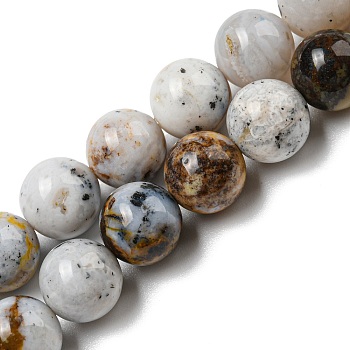 Natural Dendritic Opal Beads Strands, Round, 8mm, Hole: 0.6mm, about 48pcs/strand, 15.59''(39.6cm)