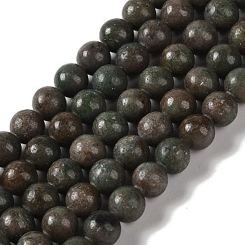 Natural Red Green Jasper Beads Strands, Round, 8mm, Hole: 1mm, about 45~47pcs/strand, 15.16''(38.5cm)