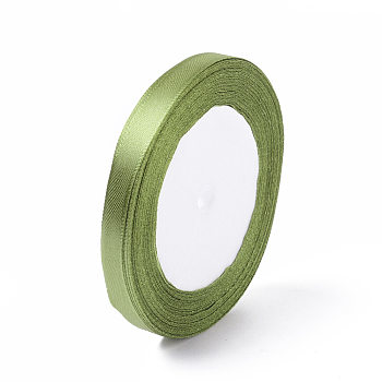 Single Face Satin Ribbon, Polyester Ribbon, Yellow Green, 25yards/roll(22.86m/roll), 10rolls/group, 250yards/group(228.6m/group)