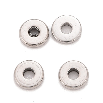 304 Stainless Steel Spacer Beads, Donut, Stainless Steel Color, 6x1.5~1.6mm, Hole: 2mm
