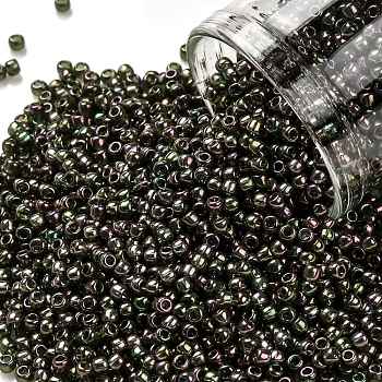 TOHO Round Seed Beads, Japanese Seed Beads, (323) Gold Luster Olivine, 11/0, 2.2mm, Hole: 0.8mm, about 1103pcs/10g