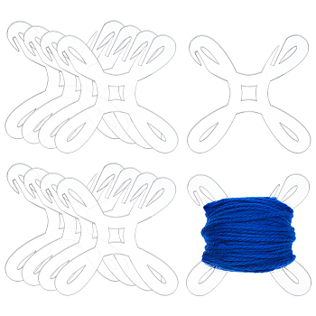 Flower Shape Acrylic Floss Bobbin, Sewing Thread Winding Board, for Cross Stitch Cotton Thread Storage, Clear, 80x80x3mm
