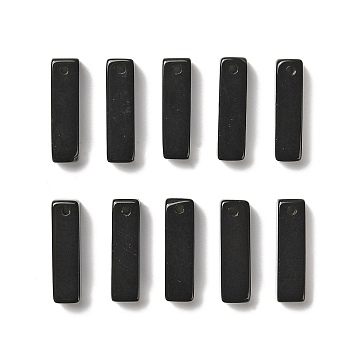 Natural Black Onyx(Dyed & Heated) Pendants, Cuboid Charms, 24.5~25x6.5~7x6.5~7mm, Hole: 1.5mm