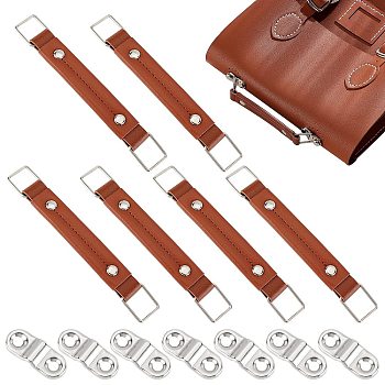 WADORN 6 Sets PU Leather Handbag Straps, Short Sraps, with Iron Suspension Clasps, for Bag Suitcase Accessories, Platinum, 14.6x1.7~20x0.6cm