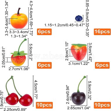 Nbeads 54Pcs 6 Style Plastic & Foam & PVC Imitation Friuts(AJEW-NB0003-83)-4