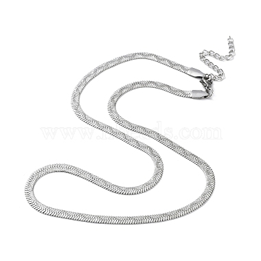 304 Stainless Steel Herringbone Chain Necklaces(NJEW-P282-03P)-2
