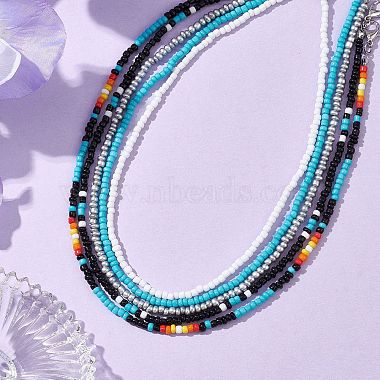 Glass Bead Necklaces for Women(NJEW-JN04674)-2