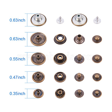 1Box Mixed Metal Jewelry Snap Fastener(BUTT-WH0001-01)-3