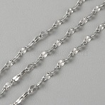 Stainless Steel Dapped Chains, Soldered, with Spool, Stainless Steel Color, 4x2x0.1mm(CHS-WH20008-01P)