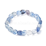 Glass Chips Beaded Stretch Bracelets for Women, Light Blue, Inner Diameter: 2 inch(5cm)(BJEW-JB09410)